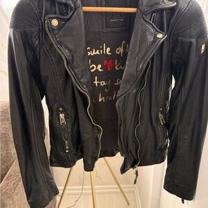 Mauritus Women's Black Leather Biker Jacket